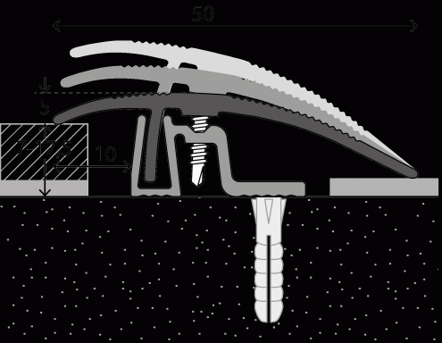 Acerto Höhenausgleichsprofil 100cm Bronze - Übergangsprofil 7-15mm Für Laminat & Parkett