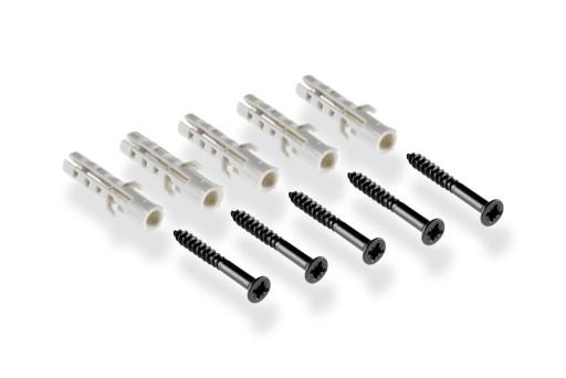 Schrauben und Dübelset  25 mm schwarz