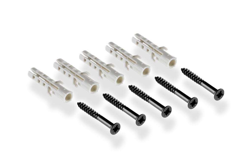 Schrauben und Dübelset  25 mm schwarz